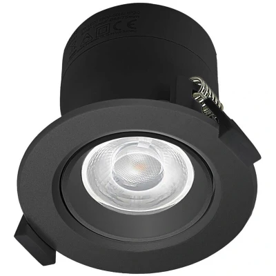 Image of Prios LED recessed light Shima, black, 7 W, 3000K, dimmable