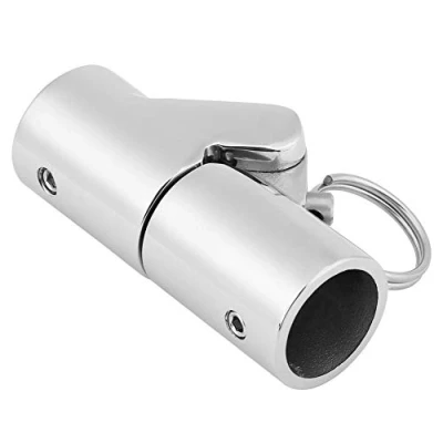 Image of Boat Tube Hinge 2 Pieces Stainless Steel Ship Rail Fittings Folding Rotary Joint Pipe Suitable Replacement for Awnings, Bimini Countertops, Flagpoles, Masts etc. (22mm)