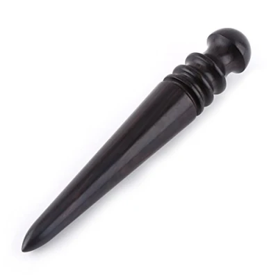 Image of Blackwood Leathercraft Edge Burnisher kit, Slim Stick, Thick Round Head, Cube Wooden Leather Polished Pointed Slicker Grinding Tool (Thick Head)