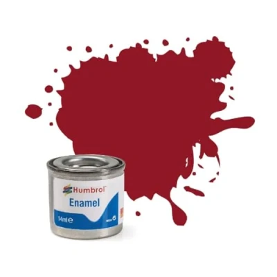 Image of Humbrol Model Paint AA0223 No 20 Crimson Gloss Tinlet 1 (14ml), Enamel Paints for Models, Plastic, Metal, Wood, Glass, Ceramics and More, Touch Up Hobby Craft Kits