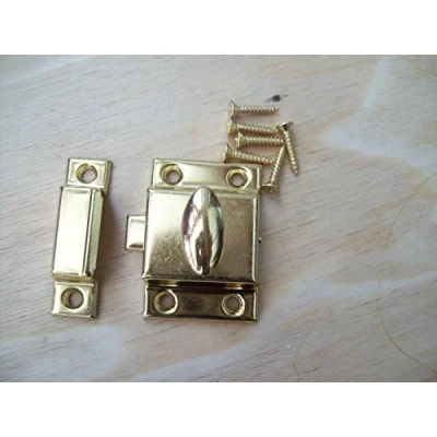 Image of Ironmongery World Cupboard Cabinet Door Thumb Turn Thumbturn Catch Latch Lock in 3 Finishes Brass/Gold