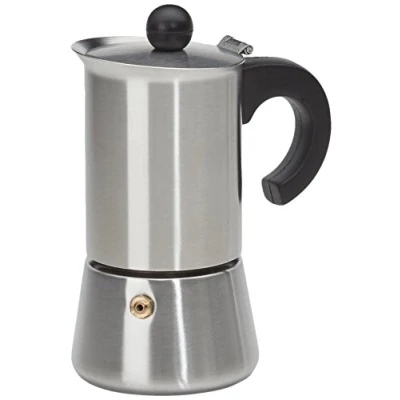 Image of IBILI Express Moka Pot, 2 Cups, 100 ml, Stainless Steel, Suitable for Induction Hobs