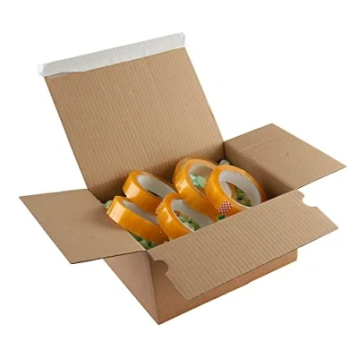 Image of Blake Purely Packaging 260 x 220 130 mm One Touch Postal Box Peel &amp; Seal Tamper Evident Plastic Free (PEB33) Brown Kraft Pack of 20