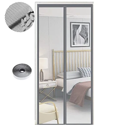 Image of Magnetic Fly Screen Door, Hundreds of Sizes, 85 x 200cm, Anti Mosquito Mesh Curtain with Powerful Magnets, Insect Protection Pure Gray