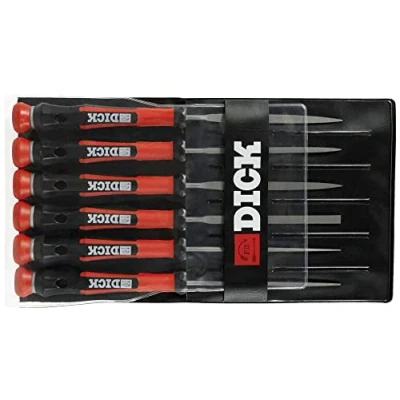 Image of Dick 2160142 2K Type of Cut 2 Needle Files, Multi Colour, 140 mm, Set 6 Piece