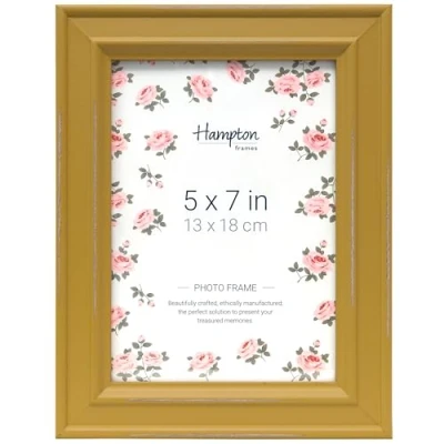 Image of Hampton Frames PALOMA 5x7 (13x18cm) Mustard Yellow Picture Photo Frame Glass PAL301957M