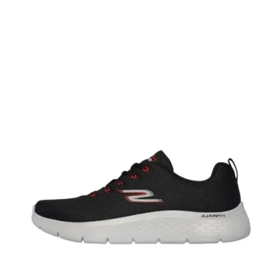 Image of Skechers Men&#039;s Go Walk Flex Sneaker, Black and Red Textile, 6 UK