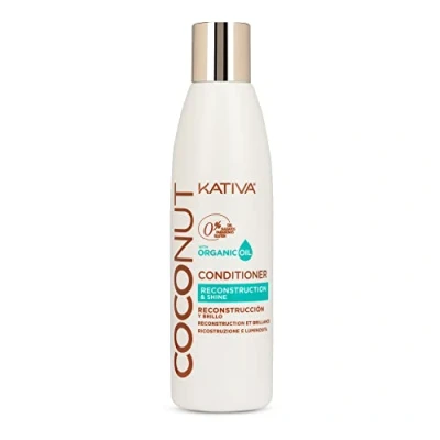 Image of Kativa Coconut Hair Conditioner 250ml Reconstruction, Shine and Hydration Heavily Damaged, Sensitized, Dry Organic Oil