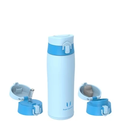 Image of Super Sparrow Water Bottle Stainless Steel 18/8 Travel Mug 500ml Insulated Metal BPA Free Leakproof Drinks