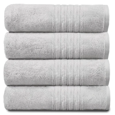 Image of GC GAVENO CAVAILIA Soft Hand Towels For Bathroom Egyptian Cotton Set Highly Water Absorbent Gym Towel 4 Pk Washcloths White