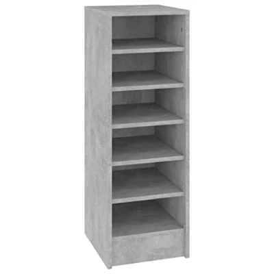 Image of vidaXL Shoe Cabinet Bedroom Hallway Furniture Storage Organiser Wall Mounted Hanging Rack Shelf Chipboard Concrete Grey
