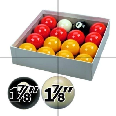 Image of ClubKing Ltd Red and Yellow 1 7/8&quot; Pool Ball Set