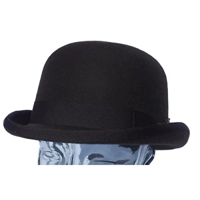 Image of Thorness 100% Wool Bowler Hat A Real Design Classic Size 56cm Black