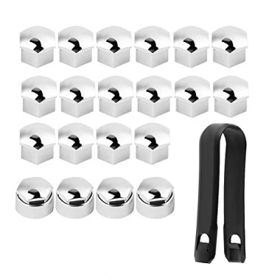 Image of Wheel centre nut Rim Cover caps Cap 17mm,20pcs 17mm locking seat swift Car nuts Auto Hub Screw Protection Anti theft covers (Gray)