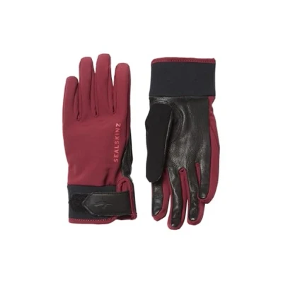 Image of SEALSKINZ Waterproof All Weather Insulated Glove Red/Black, Large, Women&#039;s Fit