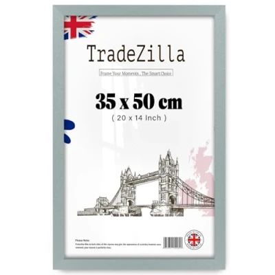 Image of TradeZilla Classy Silver 35 cm x 50 MDF Poster Frame for Family Photos Rectangle Wall Decoration 14 Inch 20 [ ]