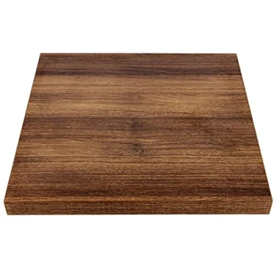 Image of Bolero Pre Drilled Square Table Top Rustic Oak 600mm for Better Experience