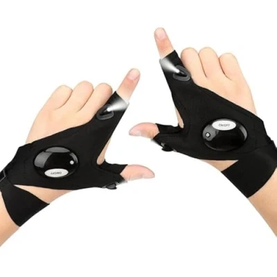 Image of SLTX LED Flashlight Gloves mens1 Pair 2LEDs Torch with Waterproof Lights Gifts for Night Fishing, Camping, Hiking, and Working Repairing in Darkness Place