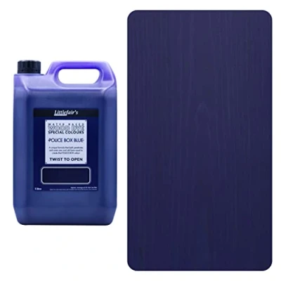 Image of Littlefair&#039;s Water Based Wood Dye Special Colours Range Indoor and Outdoor Use Environmentally Friendly Police Box Blue (5ltr)