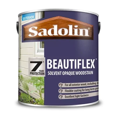 Image of Sadolin Beautiflex Solvent Opaque Woodstain 2.5 litre White
