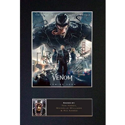Image of #767 Venom No2 Tom Hardy Signed Autograph Mounted Photo Reproduction PRINT A4 Rare Perfect Birthday (297 x 210mm) (Not Framed)