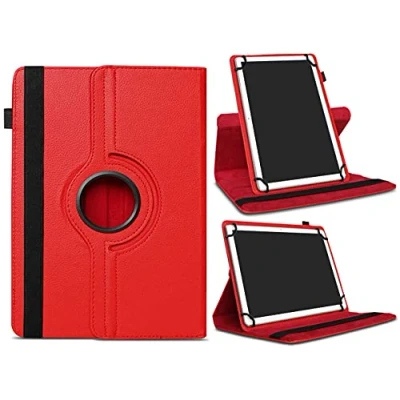 Image of AKNICI Universal 7 8 Inch Tablet Case for Lenovo Tab M7 M8 E7/ASUS Google Nexus 7/HUAWEI MediaPad M5 Lite T3/Acer/Alcatel/Samsung Galaxy A/iPad Mini/iRULU/RCA/Fire 8/Haehne/TECLAST P85, Red