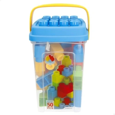 Image of ColorBaby Pieces, 50 Maxi, Stackable, Mega Blocks Building Game, Toys for Babies, Cube Bricks Construction Children (49280)