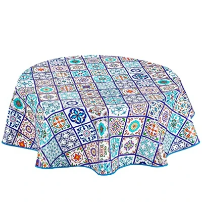 Image of Home Direct Round Oilcloth PVC Wipe Clean Tablecloth Table Cover 155cm 61&quot;