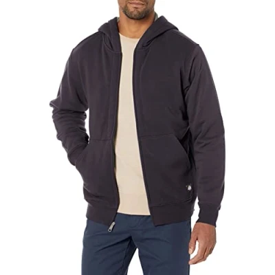Image of Dickies Mens Full Zip Thermal Lined Fleece Hoodie, Black, 4XL