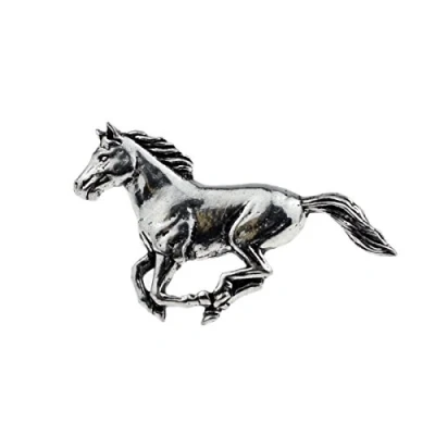 Image of King &amp; Priory Running Horse English Pewter Lapel Pin Badge