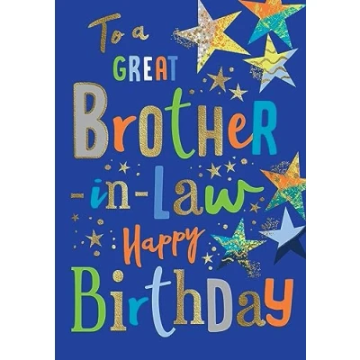 Image of Avant Garde Studios Happy Birthday Card Brother In Law 9 x 6 inches