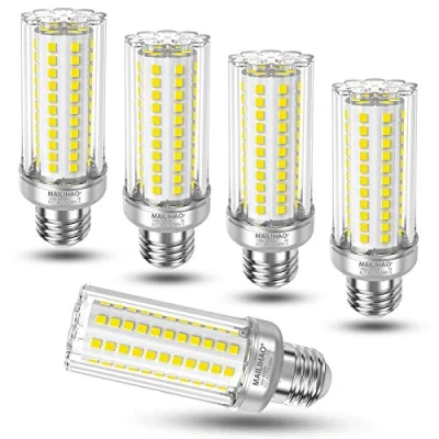 Image of MAILIHAO Bright E27 LED Corn Bulbs 16W, Daylight White 6000K 1900LM Bulb,120W 150W Incandescent Equivalent, Edison Screw Light Bulbs, No Flicker, Non Dimmable, Pack of 5