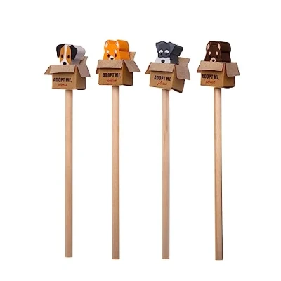 Image of Puckator Puppy Dog in a Box Pencil with Eraser Topper Pencils Rubbers Erasers Stationary Set for School &amp; Office Cute Back to Gifts
