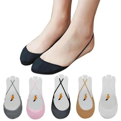 Image of SwirlColor Invisible Socks Women No Show Breathable Slip Low Cut Elastic Liner (5 Pairs Women),UK 3/5
