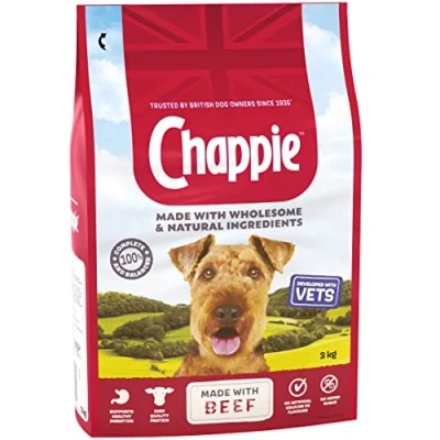Image of Chappie Dry Dog Food for Adult Dogs with Beef and Wholegrain Cereal 3 kg