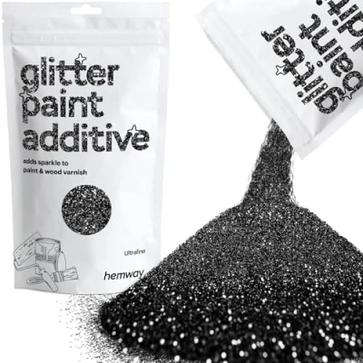 Image of Glitter Paint for Walls Black Additive Emulsion Latex Acrylic Sparkles Ultrafine Interior Painting 100g / 3.5oz