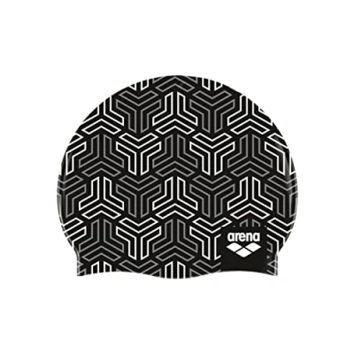 Image of Arena Print 2 Unisex Silicone Swim Cap for Adults, Women and Men Intensive Training Comfortable Non Slip Long Hair Swimming Hat, X