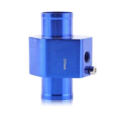 Image of Water Temp Joint Pipe 26mm 40mm Universal Aluminum Alloy Car Hose Temperature Sensor Adapter Blue Radiator Hose(26MM) Other Accessories