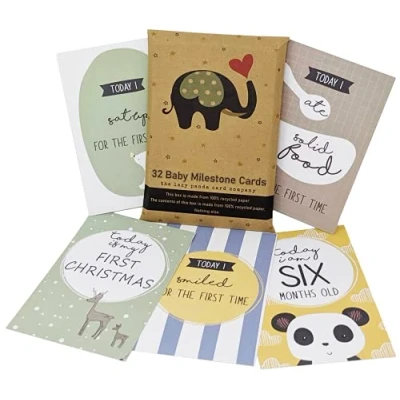 Image of 32 Eco Friendly Baby Milestone Cards Made from Recycled Material