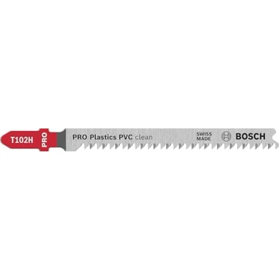 Image of Bosch 5x Jigsaw Blade T 102 H Clean for PVC (for PVC, PA, PS sheets, profiles, bars, Professional Accessories Jigsaw)