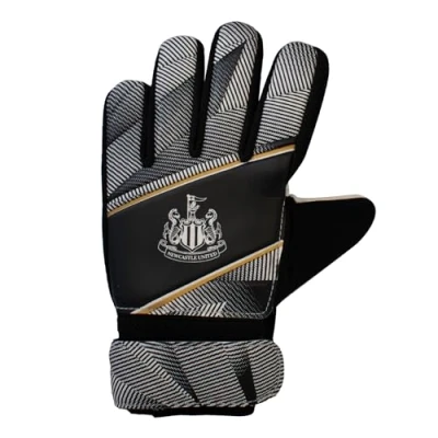 Image of Hy Pro Officially Licensed Newcastle FC Goalkeeper Gloves Youth, Fuse Design, Goalie, with Strong Palm Girp for High Performance, Boys and Girls