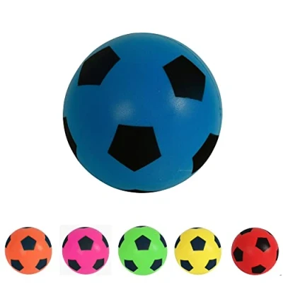 Image of Fun Sport 20cm Football Indoor/Outdoor Soft Sponge Foam Soccer Ball Play Many Games For Hours Of Suitable Adults, Boys And Girls All Ages (Blue)