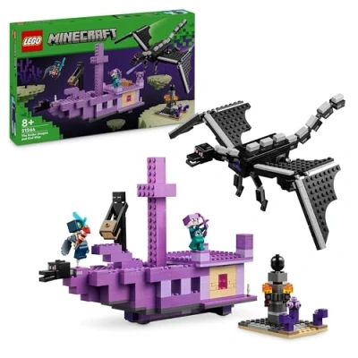 Image of LEGO Minecraft The Ender Dragon and End Ship, Toy for 8 Plus Year Old boys &amp; Girls, Features an Enderman Figure, Video Game Building Set Independent Play, Gamer Gifts Kids 21264