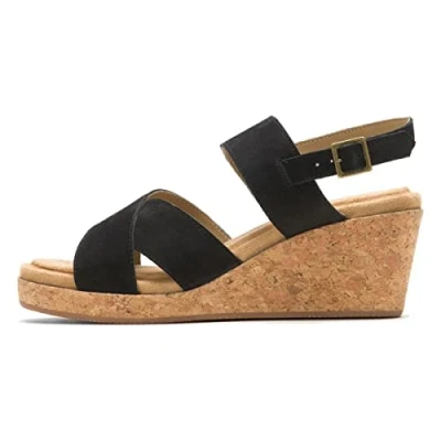 Image of Hush Puppies Women&#039;s Willow X Band Ladies Heeled Sandals, Black, 6 UK