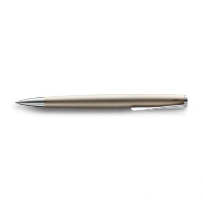 Image of Lamy studio Palladium ballpoint pen in elegant stainless steel casing with propeller shaped clip incl. giant refill M 16 line width black