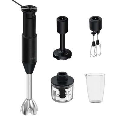 Image of Haier Hand Mixer, I Master Series 5 Electric Blender, 4 in 1 Whisk, Masher, Chopper &amp; Double Power Blades, 1000W, hOn App, Black [HHB5B5 S5]