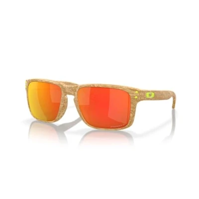 Image of Oakley Man OO9102 HOLBROOK 9102Y8 Sunglasses O_matter Beige Red Squared Polarized Prizm