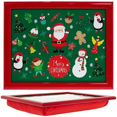 Image of The Leonardo Collection LP52177 Xmas Little Stars Cushioned Lap Tray, 35x28x6cm