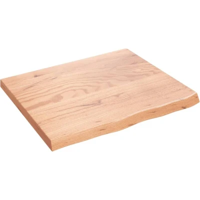 Image of vidaXL Bathroom Countertop Light Brown 60x50x(2 4) cm Treated Solid Wood