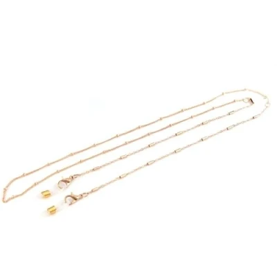 Image of CKB LTD Spectacle Glasses Strap Metal Chain For Sunglasses Cord Holder Neck Lanyard Gold toned 70cm, 1 Piece (Barrel Tube Bead)